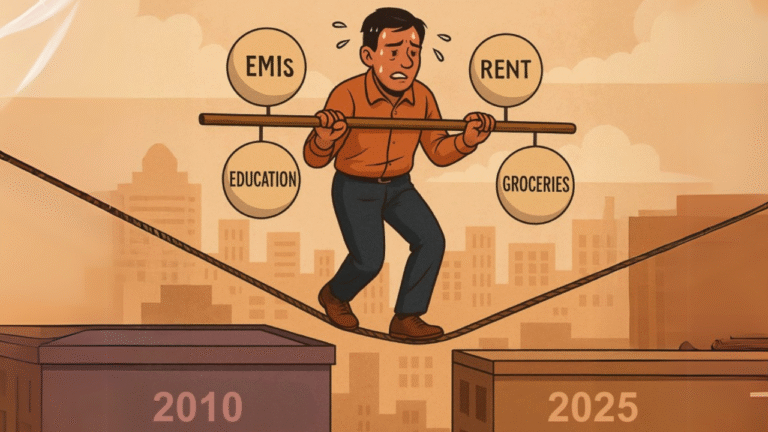 Read more about the article India’s Middle Class Salary Crisis:Flying Once a Year,Skipping the Doctor-A quiet Struggle No One Talks About
